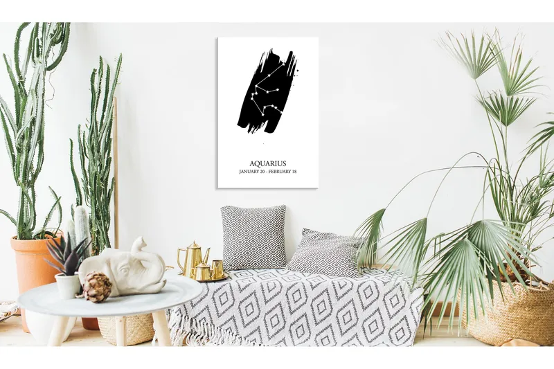 Tavla Zodiac Signs: Aquarius (1 Part) Vertical 60x90, Artgeist sp. z o. o.