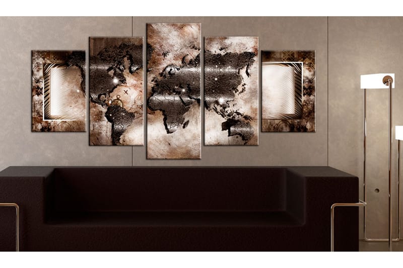 Tavla Platinum Map 100x50 - Artgeist sp. z o. o. - Inredning - Tavlor & konst - Canvastavlor