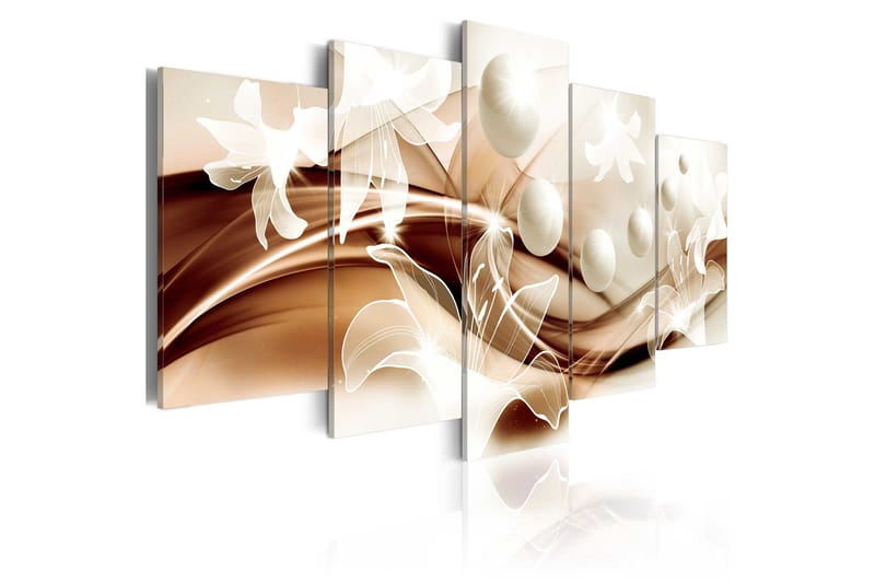 Tavla Pearl Lilies In Bronze 200x100, Artgeist sp. z o. o.