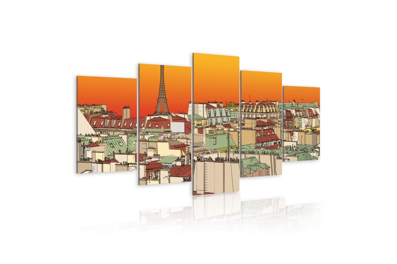 Tavla Parisian Sky In Orange Colour 100x50 - Artgeist sp. z o. o. - Inredning - Tavlor & konst - Canvastavlor
