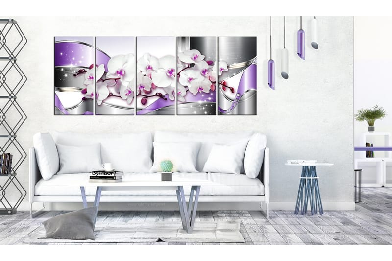Tavla Purple Ribbons 225x90 - Artgeist sp. z o. o. - Inredning - Tavlor & konst - Canvastavlor