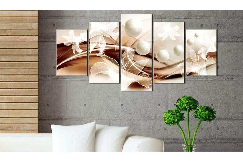 Tavla Pearl Lilies In Bronze 200x100 - Artgeist sp. z o. o. - Inredning - Tavlor & konst - Canvastavlor