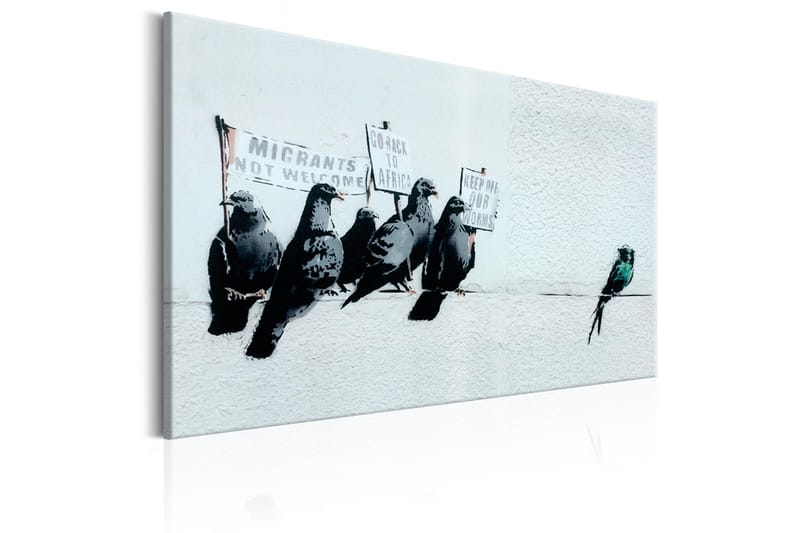Tavla Protesting Birds by Banksy 90x60 - Inredning - Tavlor & konst - Canvastavlor
