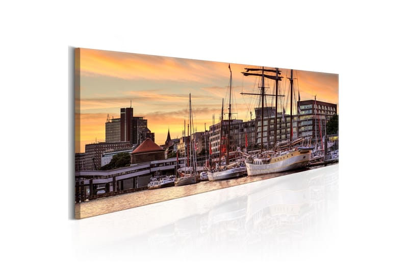 Tavla Port In Hamburg 120x40 - Artgeist sp. z o. o. - Inredning - Tavlor & konst - Canvastavlor