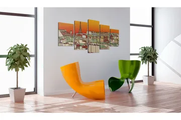 Tavla Parisian Sky In Orange Colour 100x50 - Artgeist sp. z o. o. - Inredning - Tavlor & konst - Canvastavlor