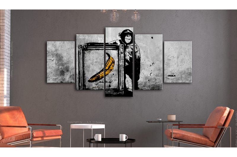 Tavla Proud Monkey 5 Parts Wide 200x100 - Artgeist sp. z o. o. - Inredning - Tavlor & konst - Canvastavlor