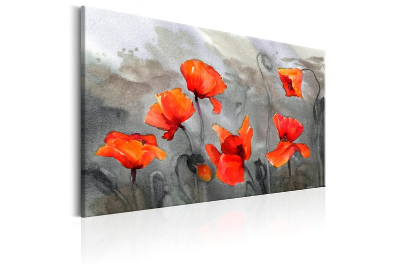 Tavla Poppies (Watercolour) 120x80 - Artgeist sp. z o. o. - Inredning - Tavlor & konst - Canvastavlor