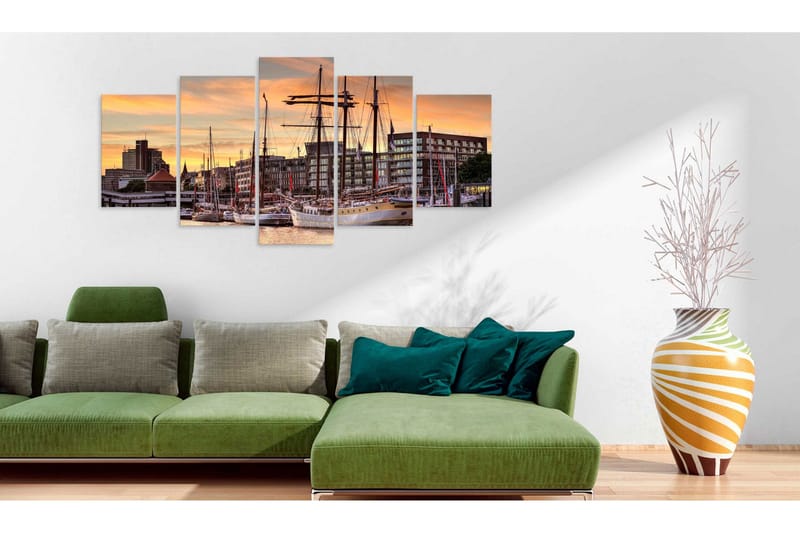 Tavla Port Of Hamburg 100x50 - Artgeist sp. z o. o. - Inredning - Tavlor & konst - Canvastavlor