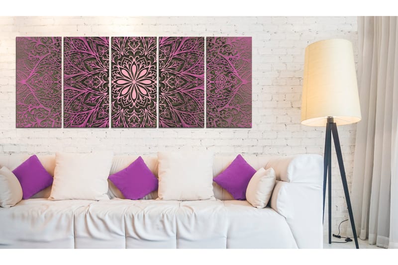 Tavla Pink Mandala 200x80 - Artgeist sp. z o. o. - Inredning - Tavlor & konst - Canvastavlor