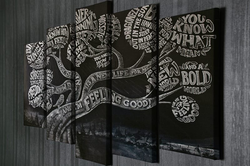 Väggdekor Canvas Målning 5 Delar - Inredning - Tavlor & konst - Canvastavlor