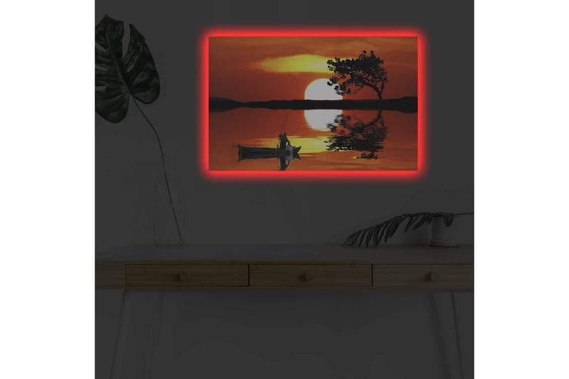 Väggdekor LED-belysning Canvas Målning - Inredning - Tavlor & konst - Canvastavlor