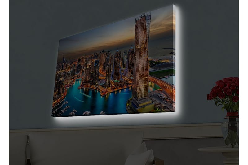 Väggdekor LED-belysning Canvas Målning - Inredning - Tavlor & konst - Canvastavlor