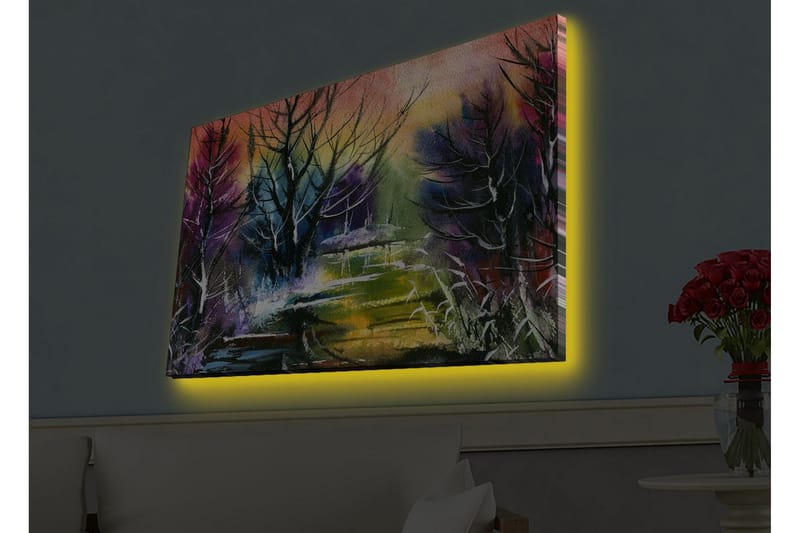 Väggdekor LED-belysning Canvas Målning - Inredning - Tavlor & konst - Canvastavlor