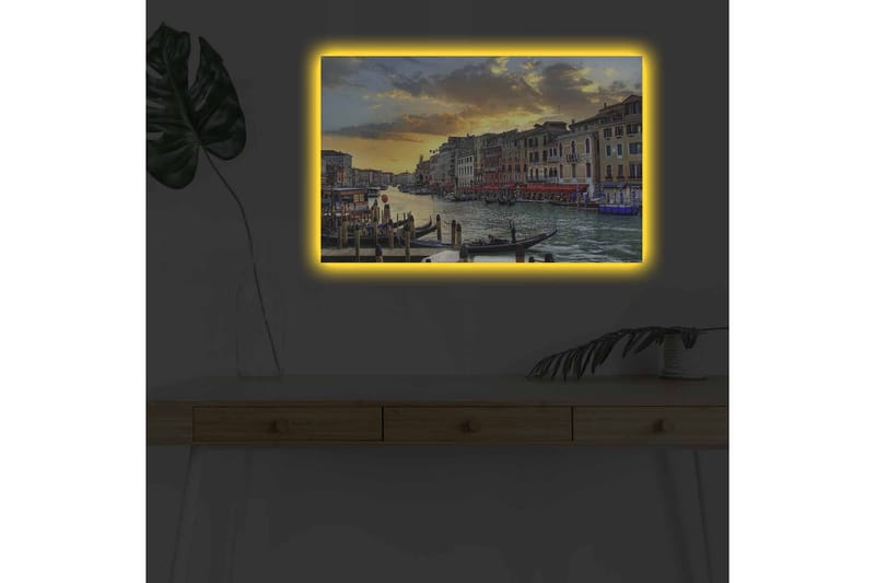 Väggdekor LED-belysning Canvas Målning - Inredning - Tavlor & konst - Canvastavlor