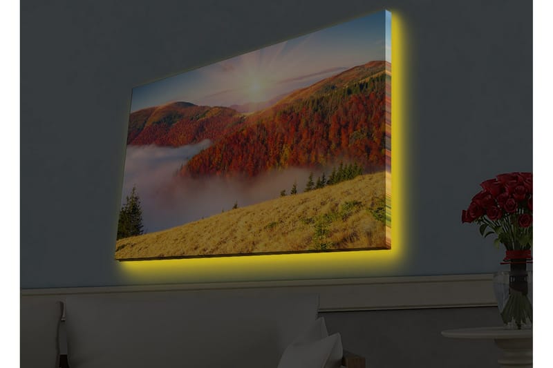 Väggdekor LED-belysning Canvas Målning - Inredning - Tavlor & konst - Canvastavlor