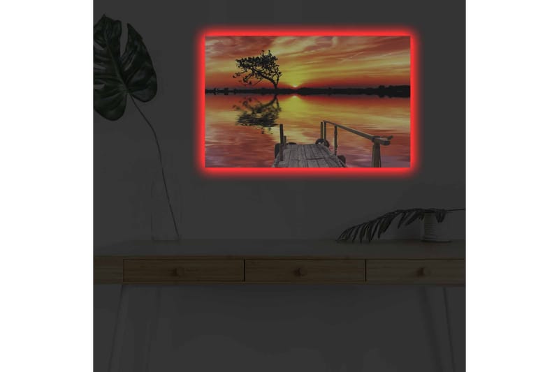 Väggdekor LED-belysning Canvas Målning - Inredning - Tavlor & konst - Canvastavlor