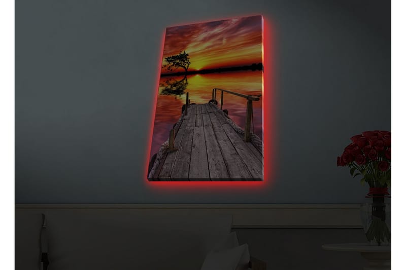 Väggdekor LED-belysning Canvas Målning - Inredning - Tavlor & konst - Canvastavlor
