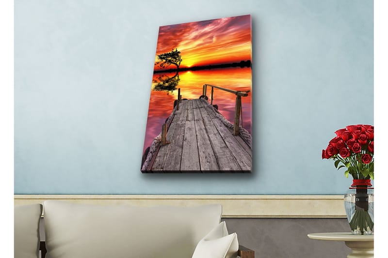Väggdekor LED-belysning Canvas Målning - Inredning - Tavlor & konst - Canvastavlor