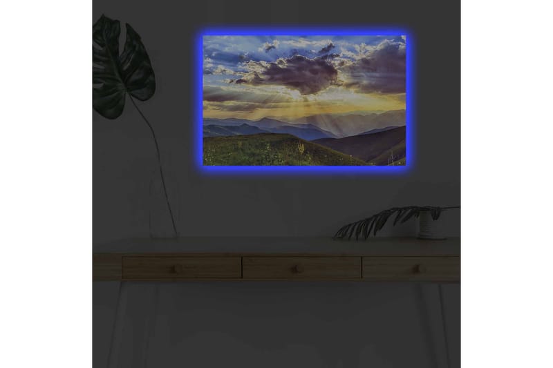Väggdekor LED-belysning Canvas Målning - Inredning - Tavlor & konst - Canvastavlor
