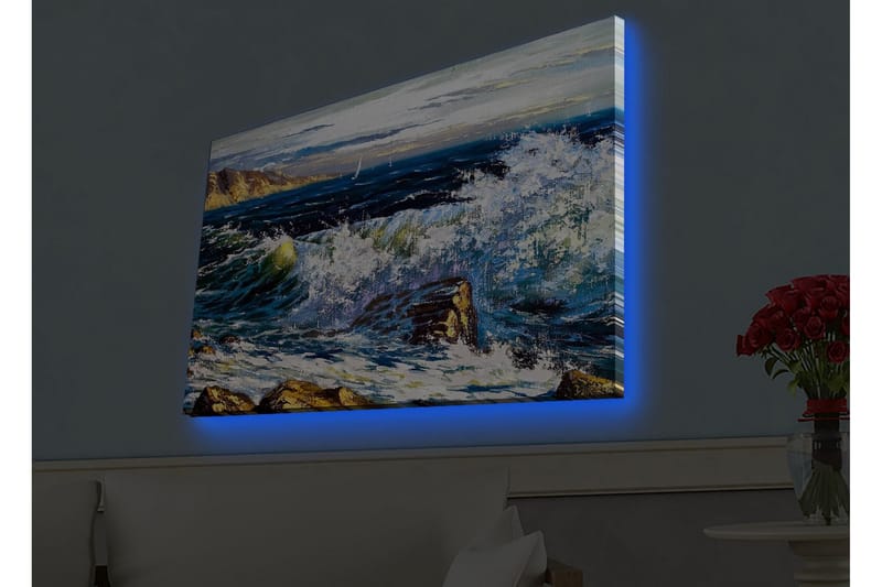 Väggdekor LED-belysning Canvas Målning - Inredning - Tavlor & konst - Canvastavlor