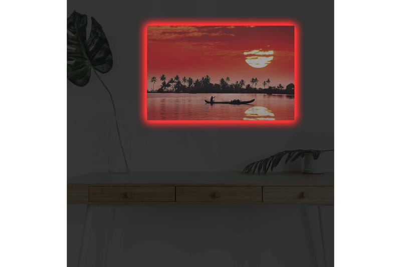 Väggdekor LED-belysning Canvas Målning - Inredning - Tavlor & konst - Canvastavlor