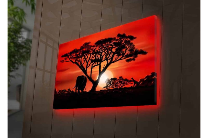 Väggdekor LED-belysning Canvas Målning - Inredning - Tavlor & konst - Canvastavlor