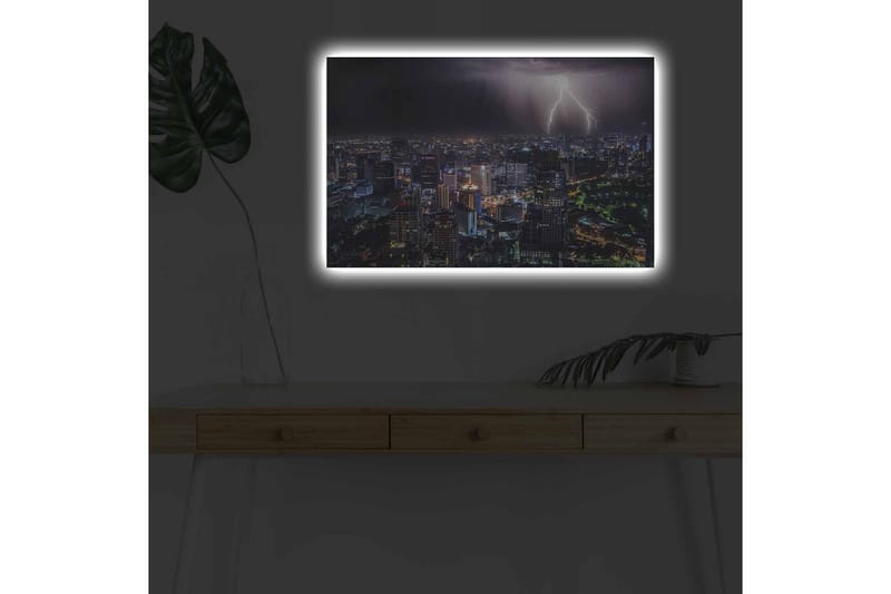 Väggdekor LED-belysning Canvas Målning - Inredning - Tavlor & konst - Canvastavlor