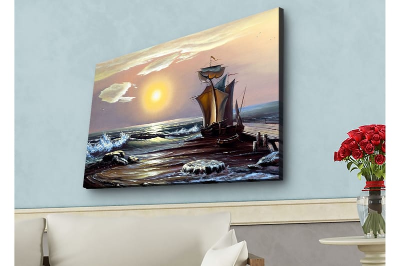 Väggdekor LED-belysning Canvas Målning - Inredning - Tavlor & konst - Canvastavlor
