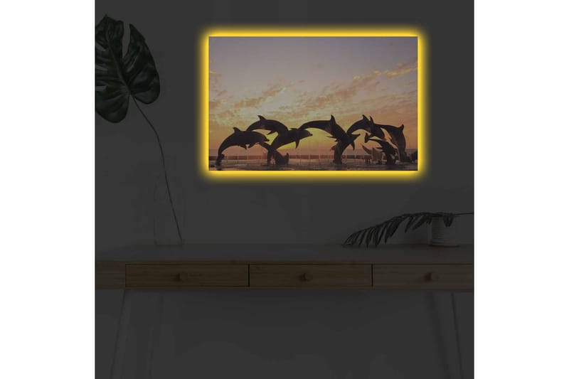 Väggdekor LED-belysning Canvas Målning - Inredning - Tavlor & konst - Canvastavlor