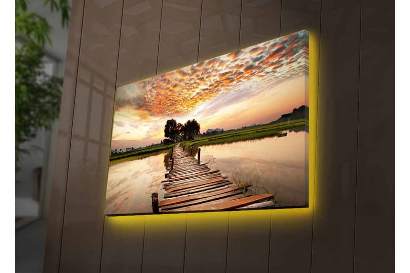 Väggdekor LED-belysning Canvas Målning - Inredning - Tavlor & konst - Canvastavlor