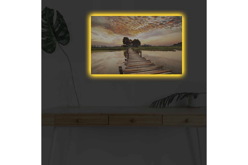 Väggdekor LED-belysning Canvas Målning - Inredning - Tavlor & konst - Canvastavlor