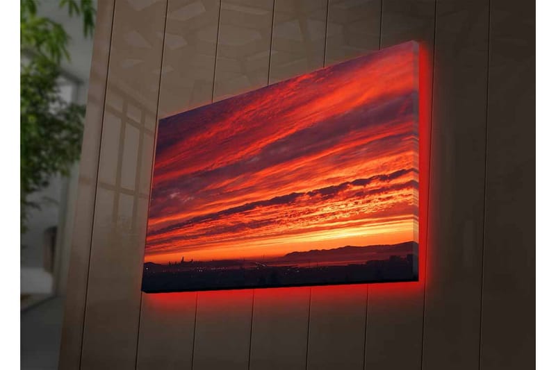Väggdekor LED-belysning Canvas Målning - Inredning - Tavlor & konst - Canvastavlor