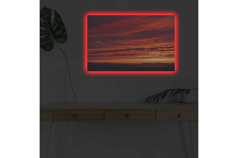 Väggdekor LED-belysning Canvas Målning - Inredning - Tavlor & konst - Canvastavlor
