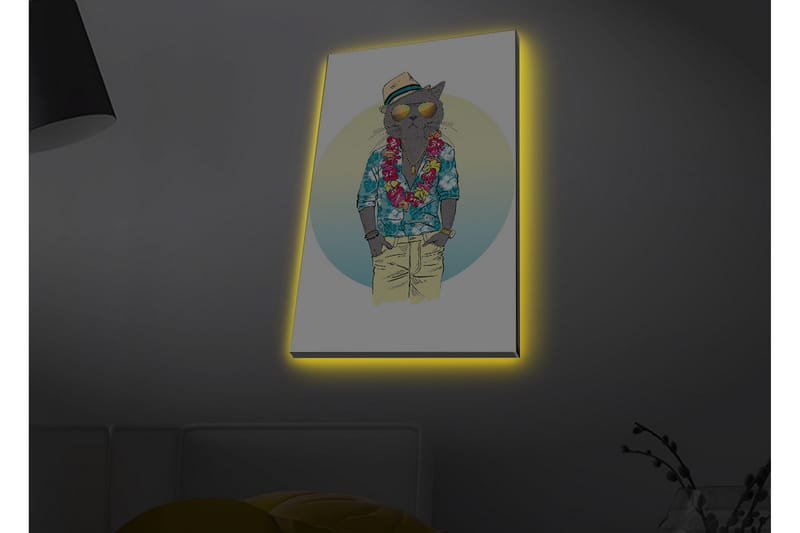 Väggdekor LED-belysning Canvas Målning - Inredning - Tavlor & konst - Canvastavlor