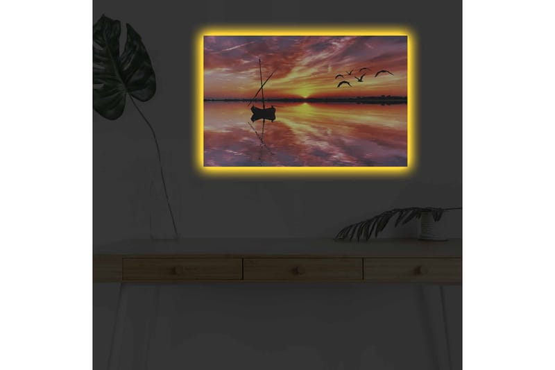 Väggdekor LED-belysning Canvas Målning - Inredning - Tavlor & konst - Canvastavlor