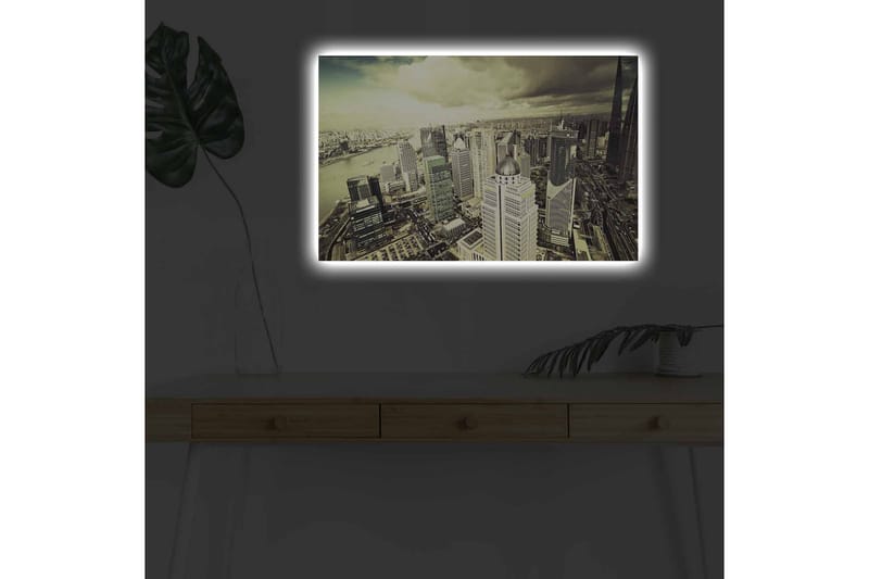 Väggdekor LED-belysning Canvas Målning - Inredning - Tavlor & konst - Canvastavlor