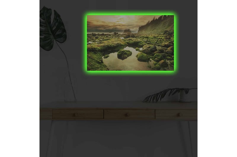 Väggdekor LED-belysning Canvas Målning - Inredning - Tavlor & konst - Canvastavlor