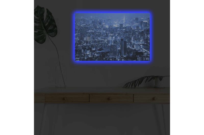 Väggdekor LED-belysning Canvas Målning - Inredning - Tavlor & konst - Canvastavlor