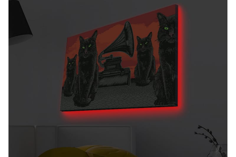 Väggdekor LED-belysning Canvas Målning - Inredning - Tavlor & konst - Canvastavlor