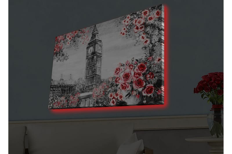 Väggdekor LED-belysning Canvas Målning - Inredning - Tavlor & konst - Canvastavlor