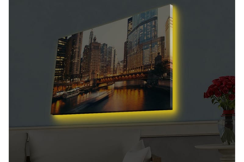 Väggdekor LED-belysning Canvas Målning - Inredning - Tavlor & konst - Canvastavlor