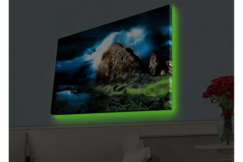 Väggdekor LED-belysning Canvas Målning - Inredning - Tavlor & konst - Canvastavlor