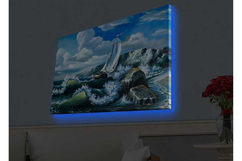Väggdekor LED-belysning Canvas Målning - Inredning - Tavlor & konst - Canvastavlor