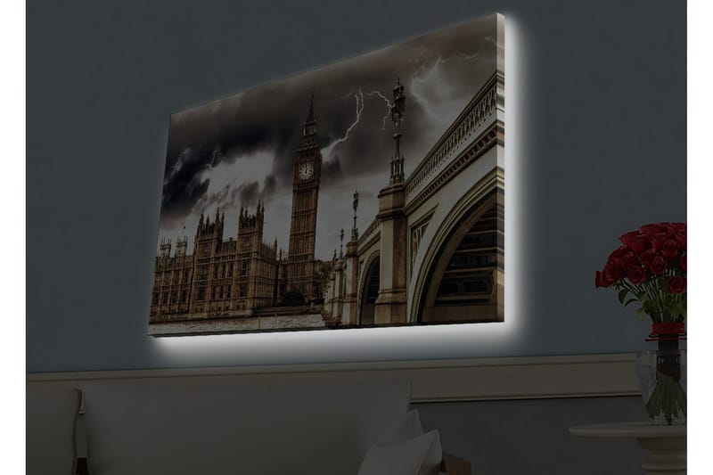 Väggdekor LED-belysning Canvas Målning - Inredning - Tavlor & konst - Canvastavlor