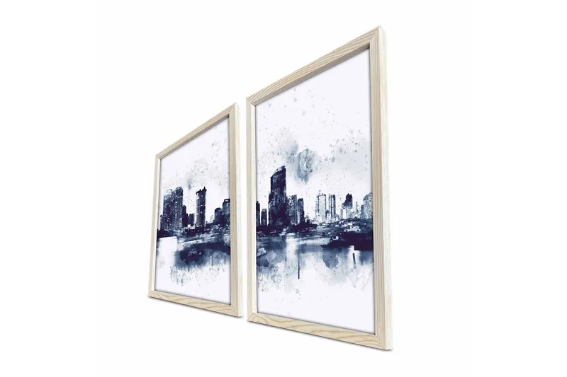 Väggdekor MDF Målning 2 Delar - Inredning - Tavlor & konst - Canvastavlor