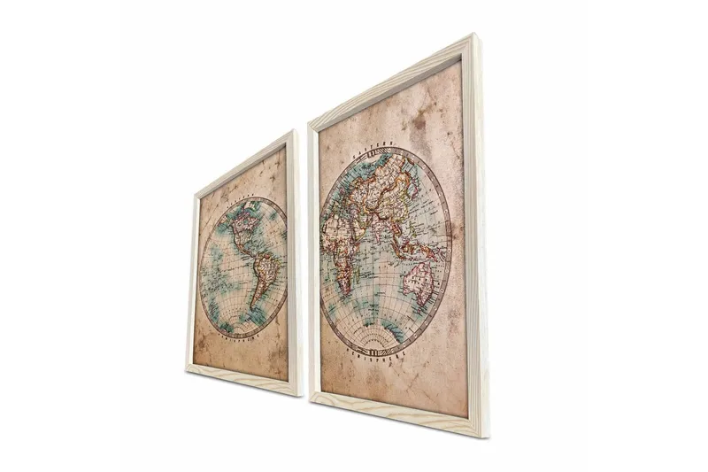 Väggdekor MDF Målning 2 Delar - Inredning - Tavlor & konst - Canvastavlor