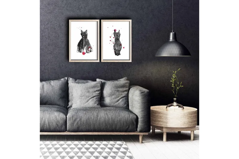 Väggdekor MDF Målning 2 Delar, undefined