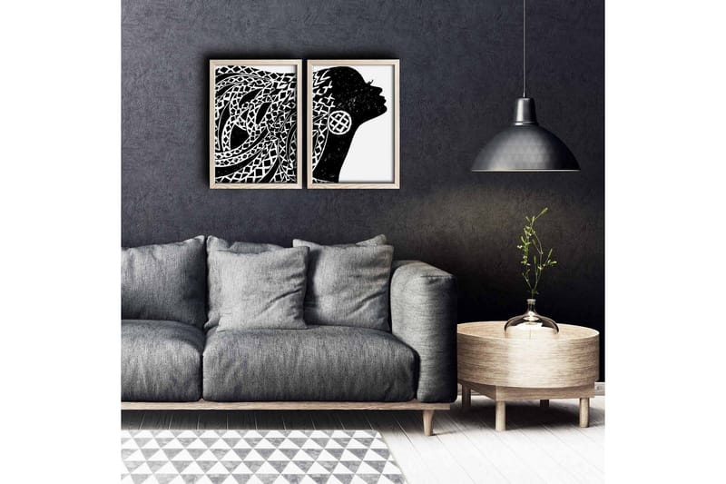 Väggdekor MDF Målning 2 Delar, undefined