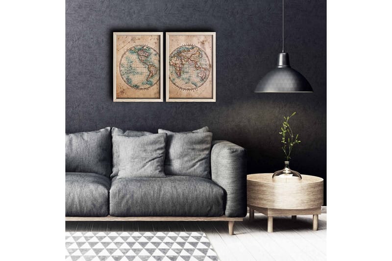 Väggdekor MDF Målning 2 Delar, undefined