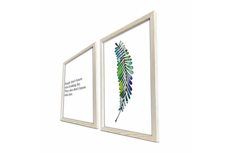 Väggdekor MDF Målning 2 Delar - Inredning - Tavlor & konst - Canvastavlor